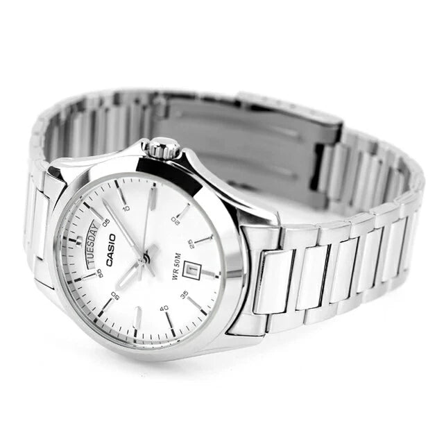 Reloj Hombre Casio MTP-1370D-7A3 Blanco Acero