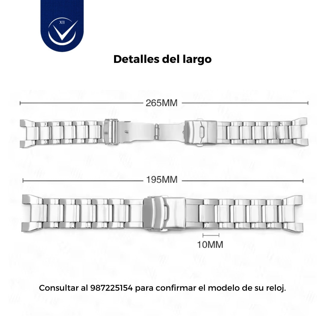 Correa de acero para Casio G-Shock GST-B100 - S100/S120/S110/S310 - W110/300/400G