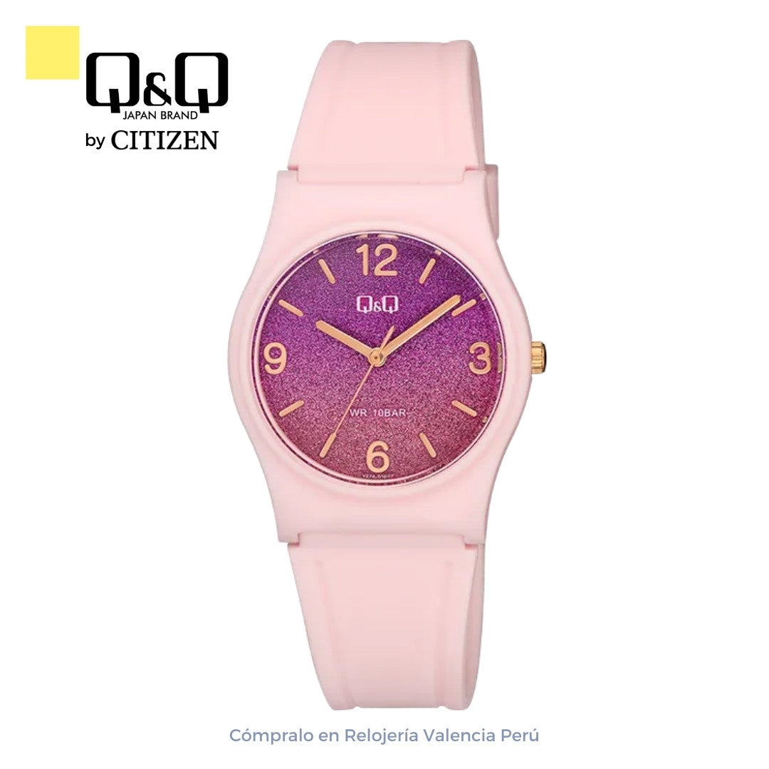 Reloj Q&Q Mujer V27A-016VY Rosado Escarchado