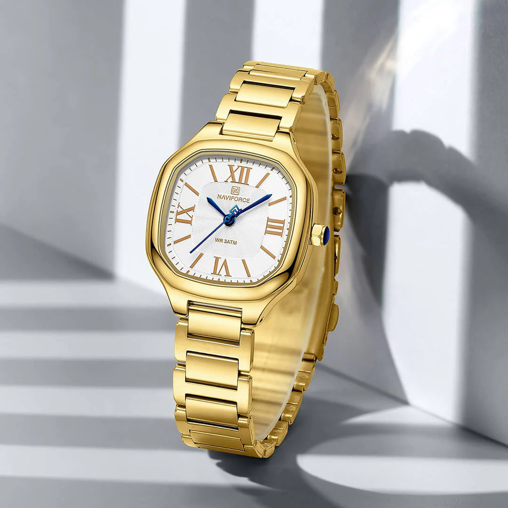 Reloj de mujer Naviforce NF5042 - Dorado con fondo blanco
