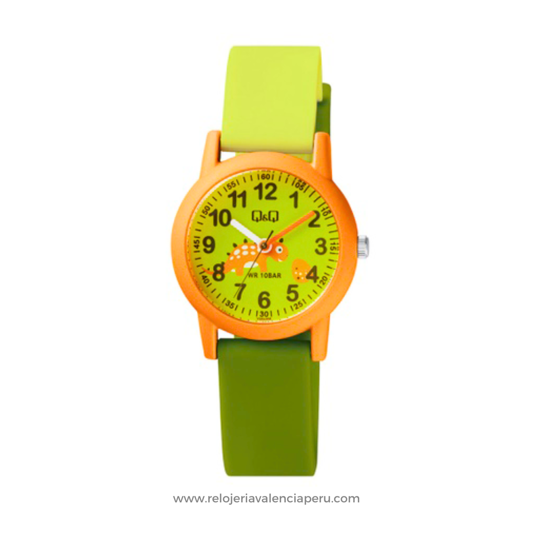 Reloj Q&Q Niño VS49J008Y Acuático - Dinosaurio verde