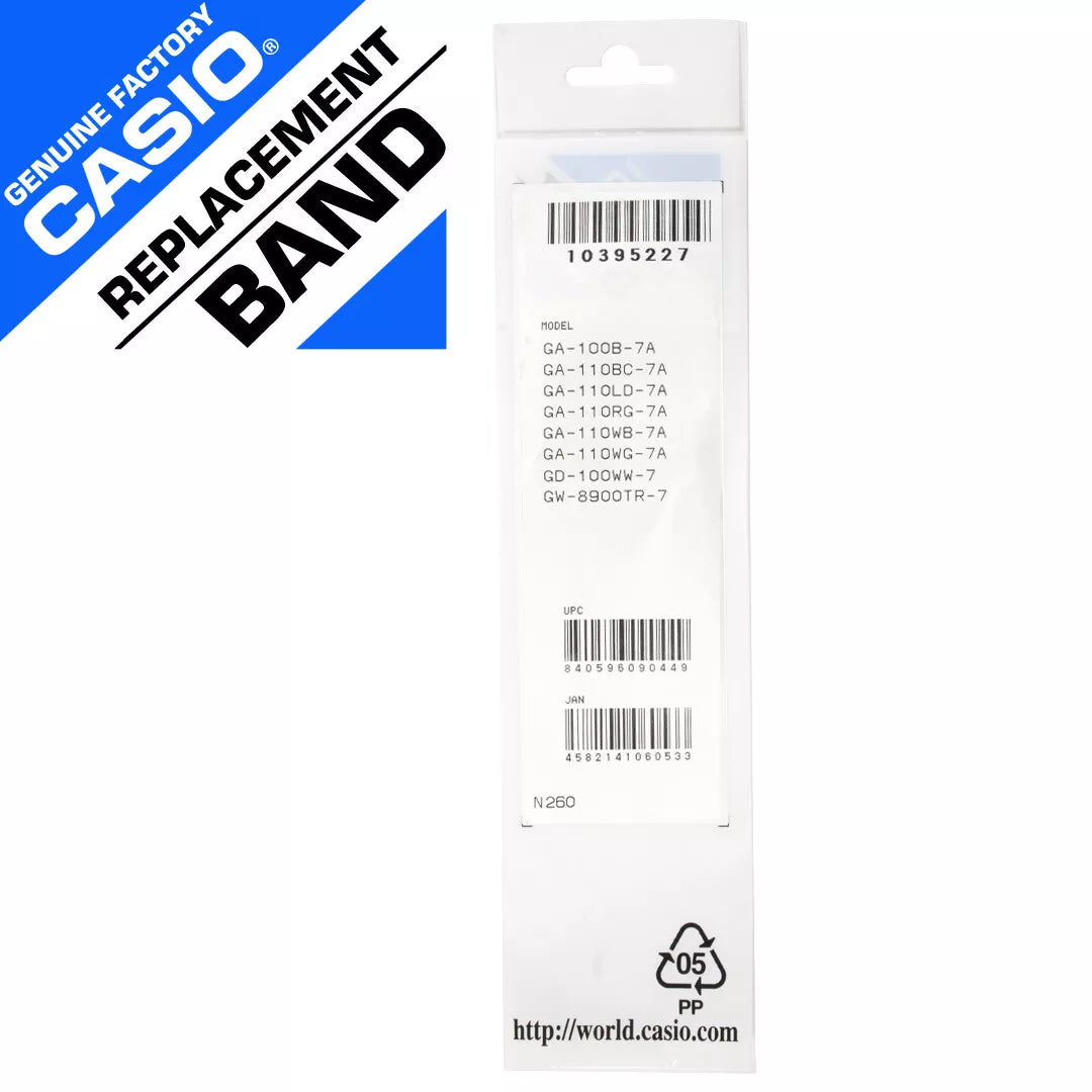 Correa Casio Original Reloj Casio G-Shock GA-100, GA-110, GW-8900 Blanco