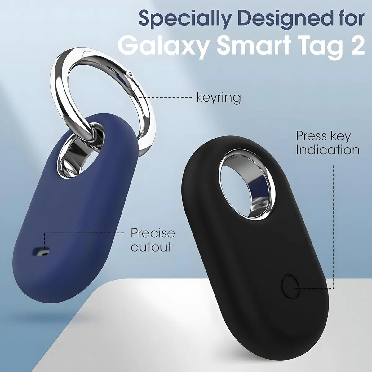 Funda de Silicona para Samsung Galaxy SmartTag 2 + Llavero Antiperdida
