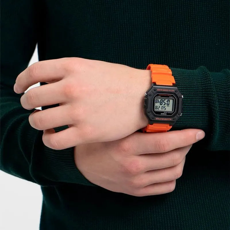 Reloj Casio Digital Hombre W-218H-4B2 Naranja Negro